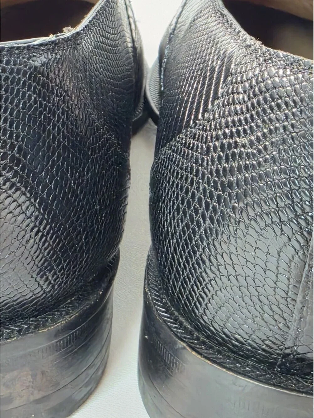 David Eden Black Leather Alligator Crocodile Skin Oxford Dress Shoes Mens 12
